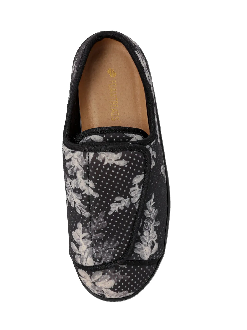 Nurse 2 Black Flower Print Women's Slipper