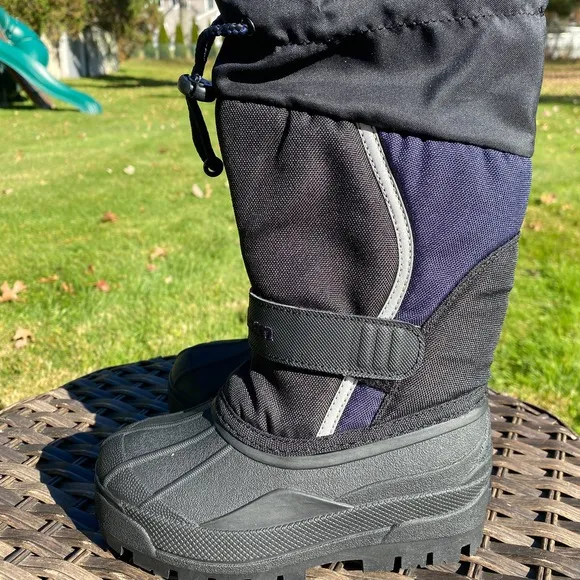 NWOB L.L. Bean Kids Northwoods Waterproof Snow Boots in Black/Bright Navy (10)