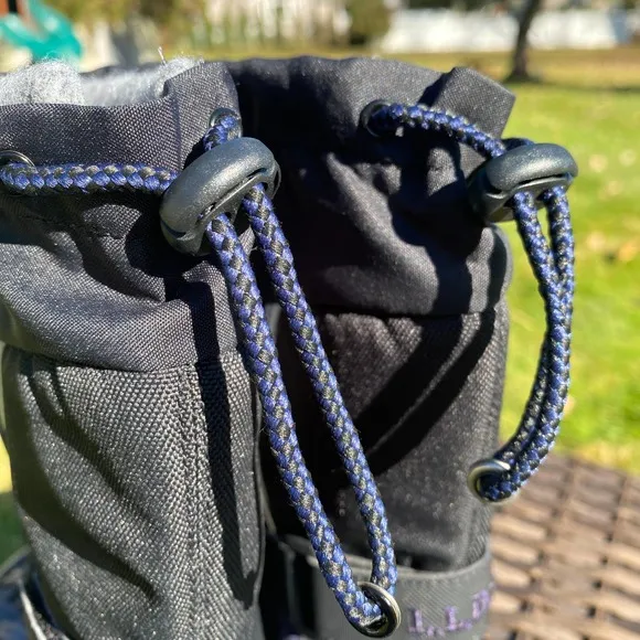 NWOB L.L. Bean Kids Northwoods Waterproof Snow Boots in Black/Bright Navy (10)