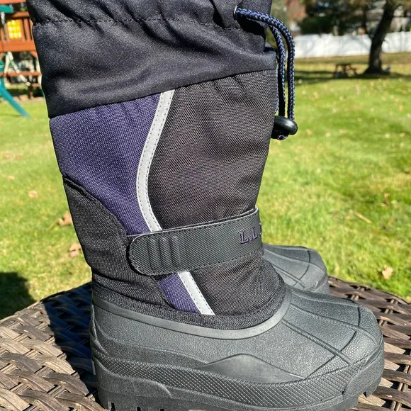 NWOB L.L. Bean Kids Northwoods Waterproof Snow Boots in Black/Bright Navy (10)