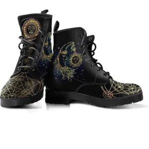 NWOB Manifestie Sacred Geometry Sun &amp; Moon Memory Foam Boots Size 8.5