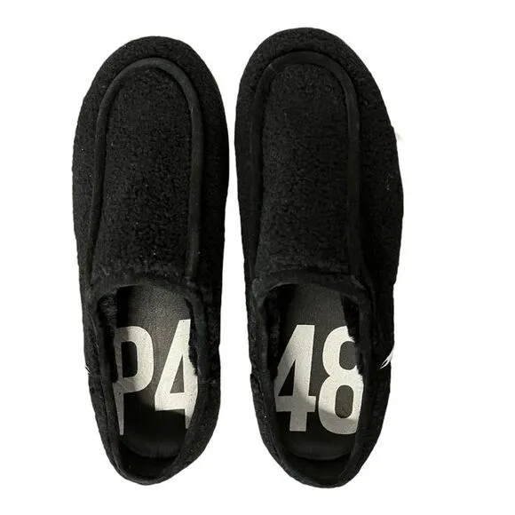 NWOB P448 | Women’s Black Bubble Genuine Shearling Slippers 41 9