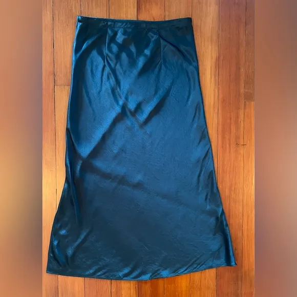 NWOT Madewell Drawstring Midi Slip Skirt - Smokey Spruce Green