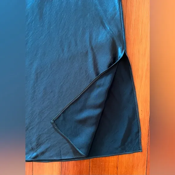 NWOT Madewell Drawstring Midi Slip Skirt - Smokey Spruce Green