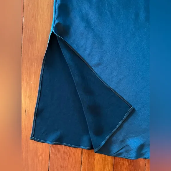 NWOT Madewell Drawstring Midi Slip Skirt - Smokey Spruce Green