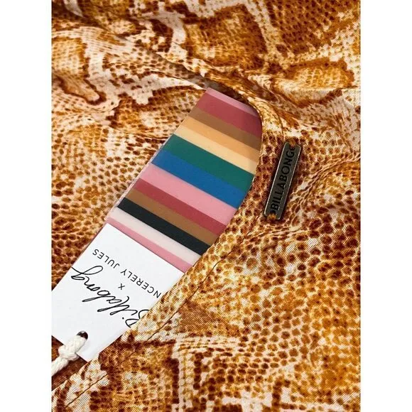 NWT Billabong X Sincerely Jules Size XS Kick Rocks Dress in Mango MSRP $70