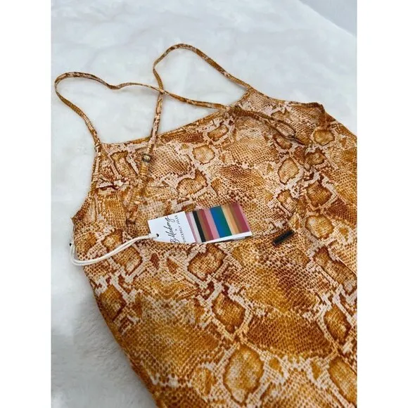 NWT Billabong X Sincerely Jules Size XS Kick Rocks Dress in Mango MSRP $70