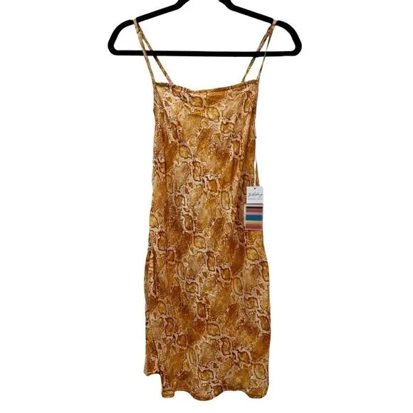 NWT Billabong X Sincerely Jules Size XS Kick Rocks Dress in Mango MSRP $70