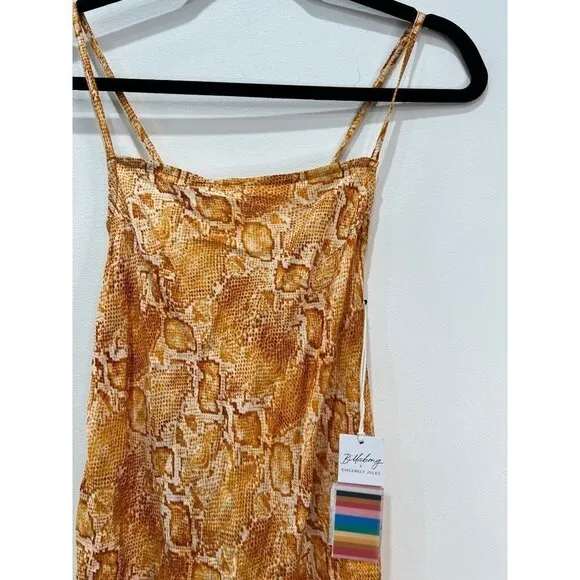 NWT Billabong X Sincerely Jules Size XS Kick Rocks Dress in Mango MSRP $70