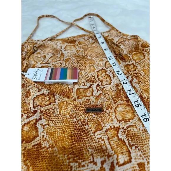 NWT Billabong X Sincerely Jules Size XS Kick Rocks Dress in Mango MSRP $70