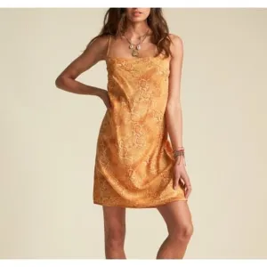 NWT Billabong X Sincerely Jules Size XS Kick Rocks Dress in Mango MSRP $70