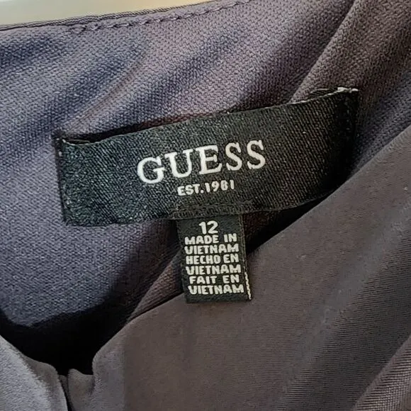 NWT Guess Draped Front Ruched Stretch Midi Faux Wrap Retro Slip Party Dress 12