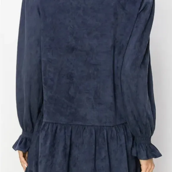 NWT Joh Apparel Size Small Faux Suede Navy Alize Tunic Dress