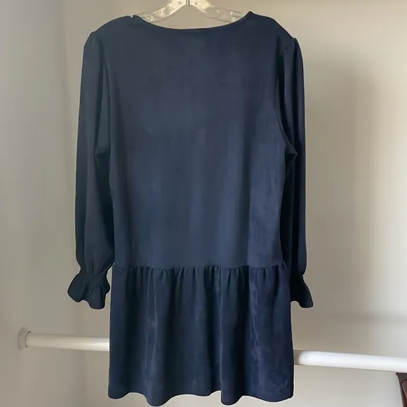 NWT Joh Apparel Size Small Faux Suede Navy Alize Tunic Dress