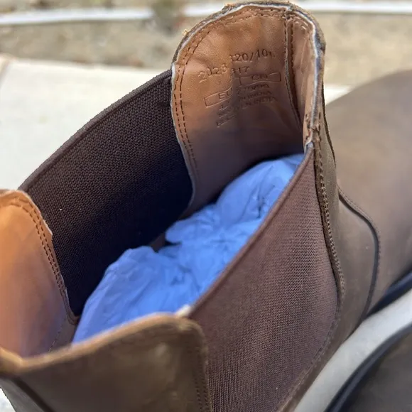 NWT Men’s Stretch Leather Ankle Boots