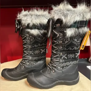 NWT Muk Luks Winter Snow Boots Women’s Sz 8 Insulated Water Resistant Black/Gray
