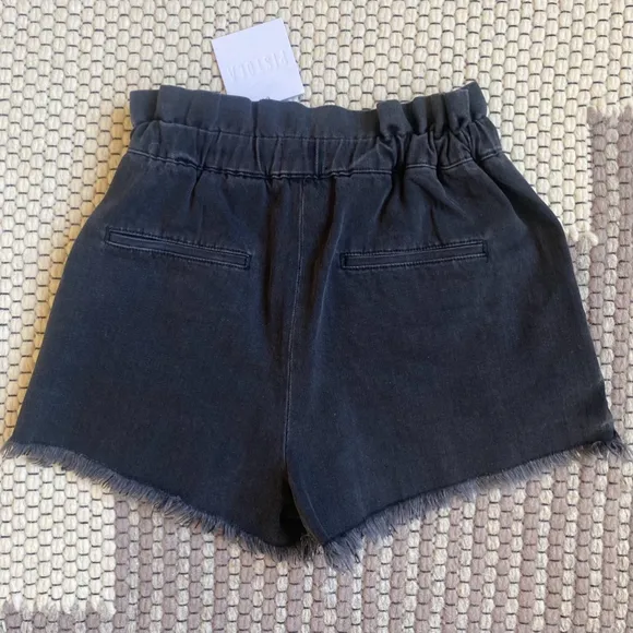 NWT Pistola Salem Cooper Paperbag Drawstrings Short in Black Size Small