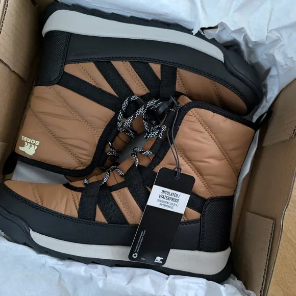 NWT Sorel Girls Whitney II Short Lace Snow Boots - Waterproof, Insulated, size 3