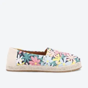 NWT TOMS Multi Giant Flower Print Shoes Youth Size 5