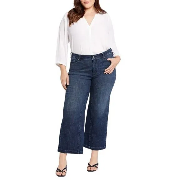 NYDJ Teresa Jeans  Womens Size 24W  NWOT  Wide Leg Ankle Lift Tuck Jeans