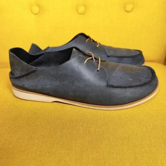 OluKai Holokai Grey Olive Nubuck Leather Casual Lace Up Men's Shoes Size 10.5