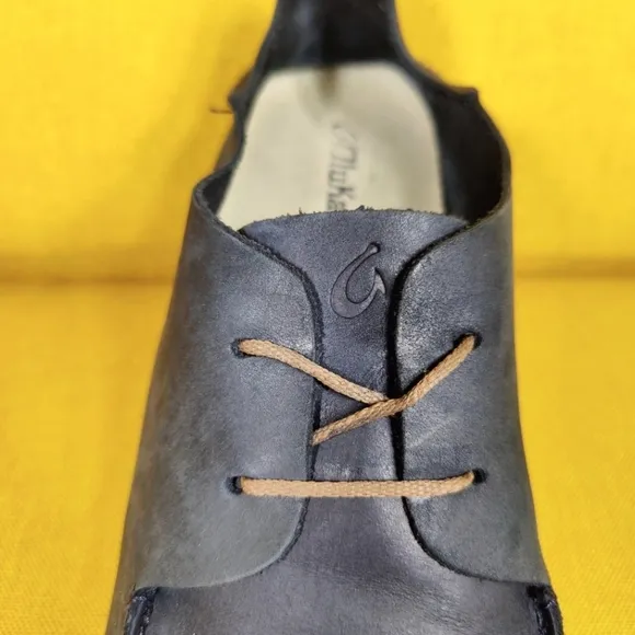 OluKai Holokai Grey Olive Nubuck Leather Casual Lace Up Men's Shoes Size 10.5