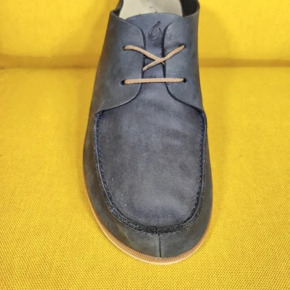 OluKai Holokai Grey Olive Nubuck Leather Casual Lace Up Men's Shoes Size 10.5
