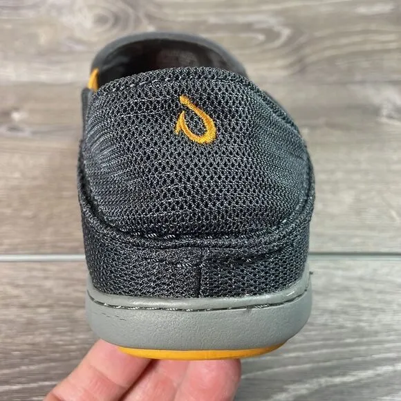 Olukai Nohea Mesh Mens Size 9/EU 42 Dark Shadow Slip On Collapsible Heel Sneaker