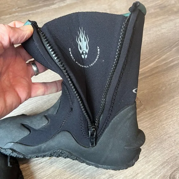 O'Neill FX-5 Firewall 5mm Dive Surfing Zipper Neoprene Black Booties Mens 10