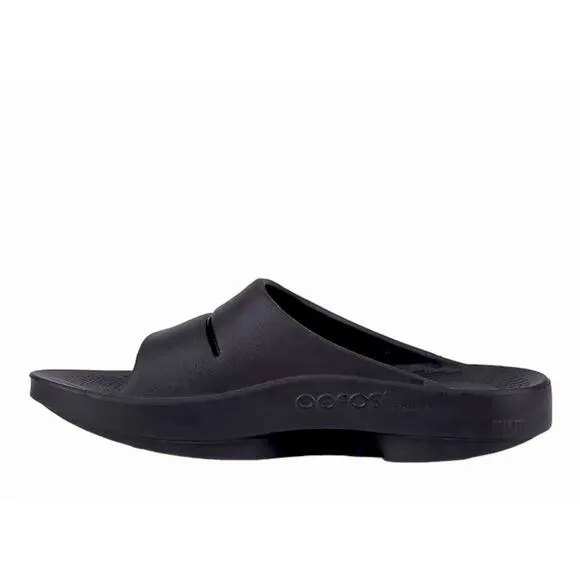 OOFOS OOahh Slide Men Size 12 Women 14 Black Lightweight Recovery Footwear