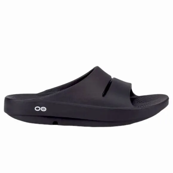 OOFOS OOahh Slide Men Size 12 Women 14 Black Lightweight Recovery Footwear