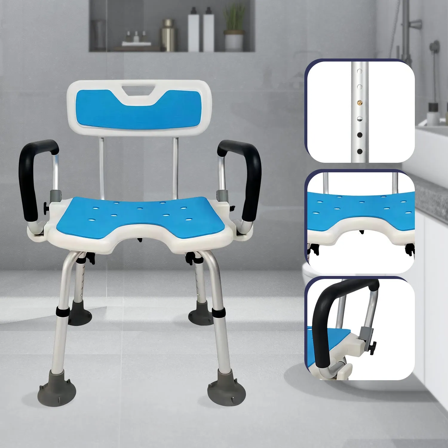 Orthonica Shower Chair with Adjustable Armrests