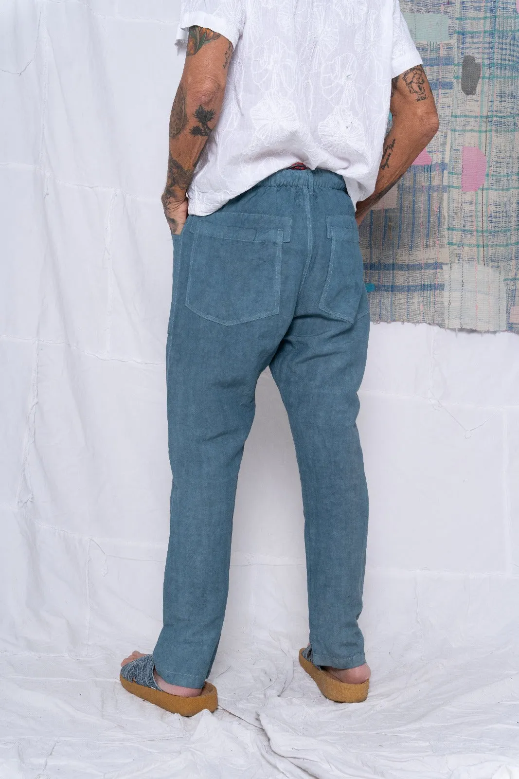 P38 Wild Silk & Hemp Uneven Dye Teal