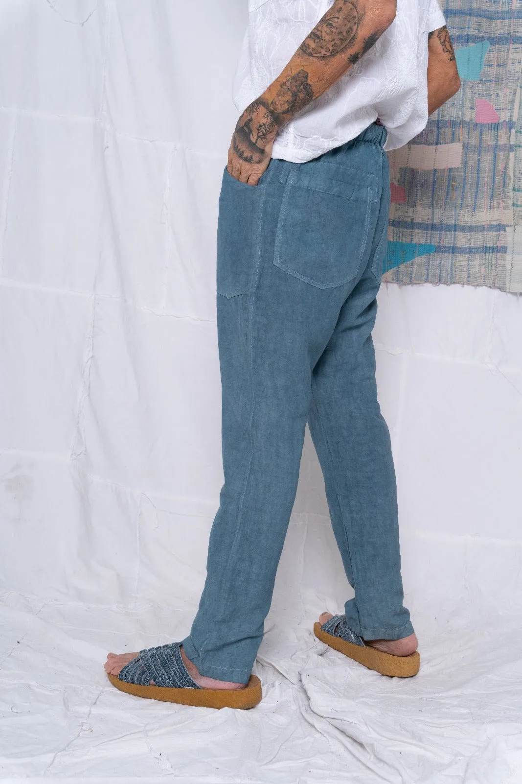 P38 Wild Silk & Hemp Uneven Dye Teal
