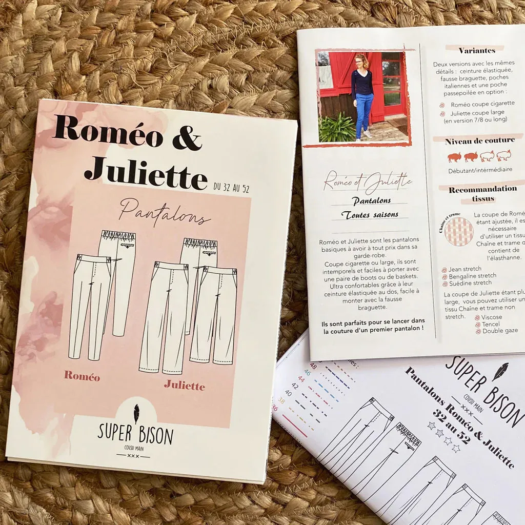 Pantalon ROMEO & JULIETTE - Patron de couture pochette - SUPER BISON
