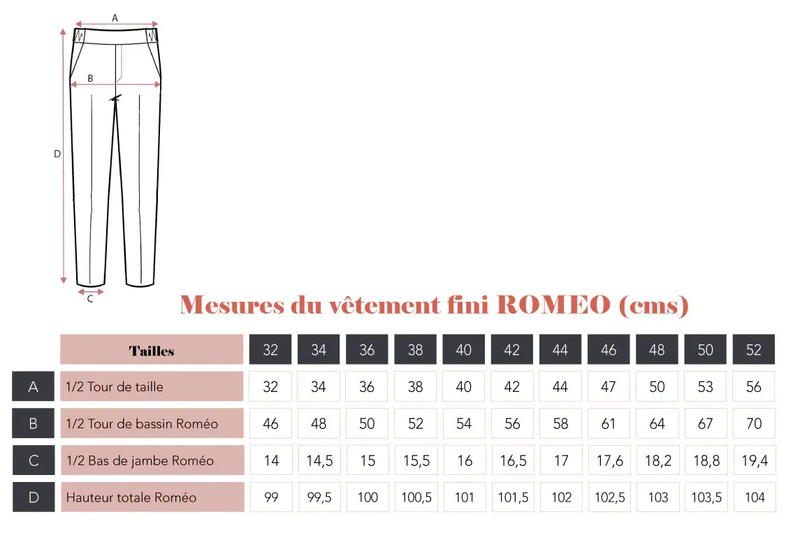 Pantalon ROMEO & JULIETTE - Patron de couture pochette - SUPER BISON