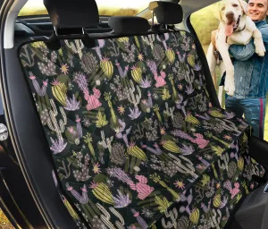 Pastel Cactus Pattern Back Seat Cover For Pets