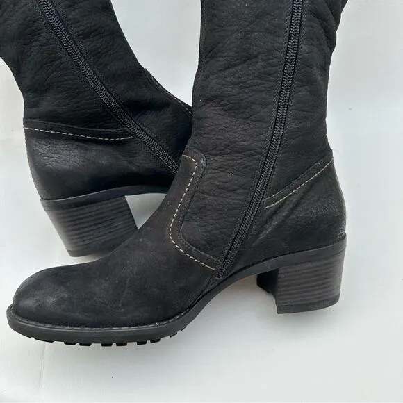 Paul Green Black Genuine Leather with Adjustable Wide Calf. Made in Austria