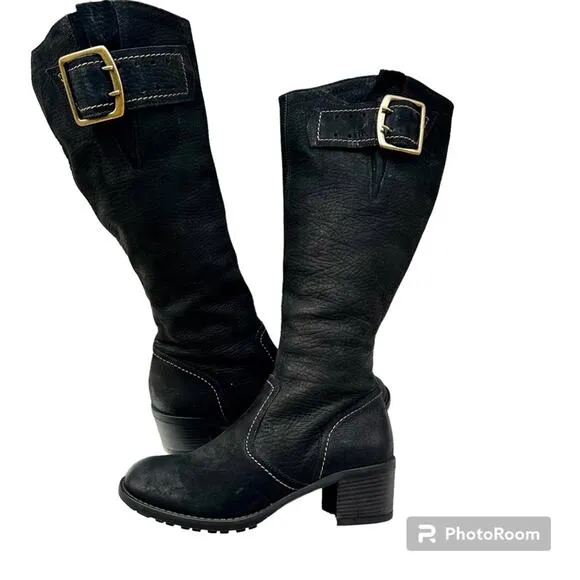 Paul Green Black Genuine Leather with Adjustable Wide Calf. Made in Austria