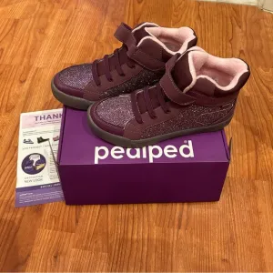Pediped Flex Purple Gliter Girls ankle sneakers size 4 Big Girls
