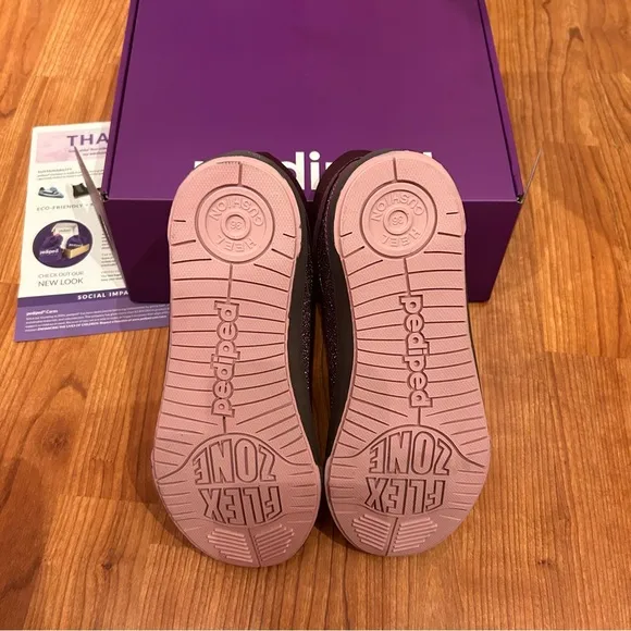 Pediped Flex Purple Gliter Girls ankle sneakers size 4 Big Girls