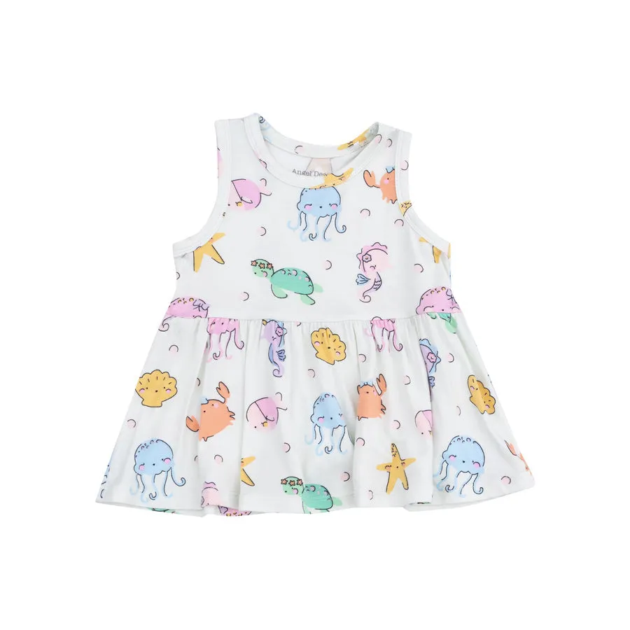 Peplum Tank & Bike Shorts Set | Cutie Sea Creatures