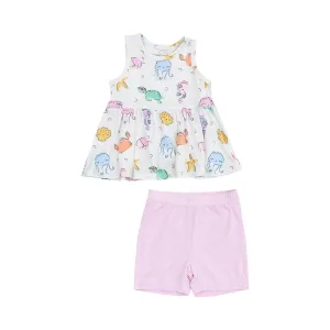Peplum Tank & Bike Shorts Set | Cutie Sea Creatures