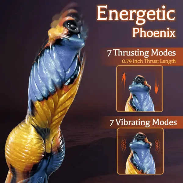Phoenix - Twisted Unicorn Animal Texture 7 Thrusting Vibrating Big Sucker Monster Dildo 10.23 Inch