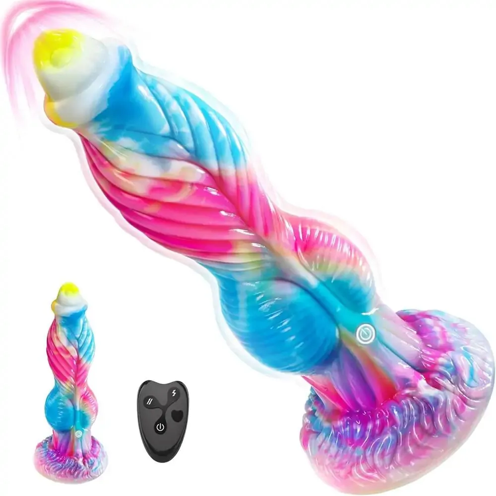 Phoenix - Twisted Unicorn Animal Texture 7 Thrusting Vibrating Big Sucker Monster Dildo 10.23 Inch