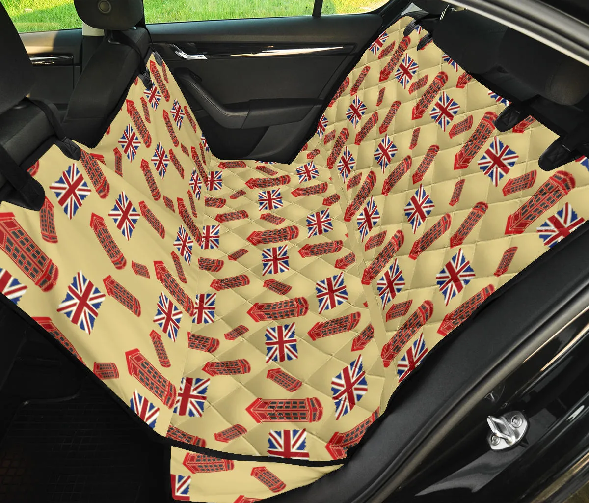 Phone Booth Union Jack Pattern Pet Seat Cover Dog Hammock