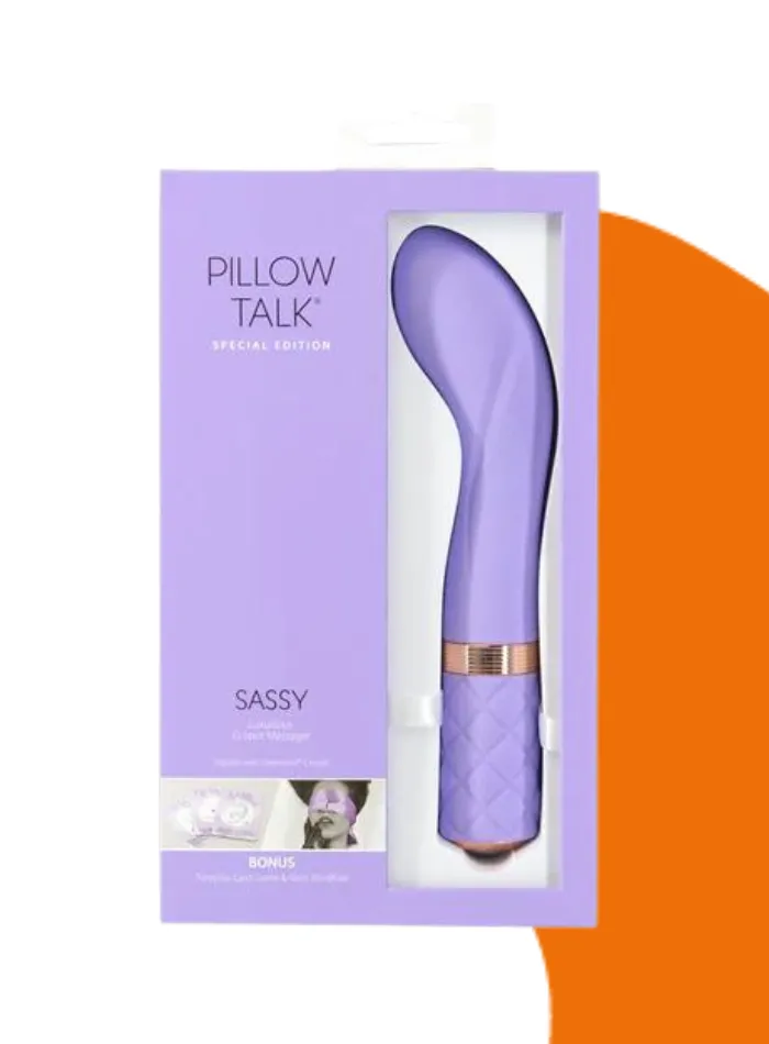 Pillow Talk SASSY Swarovski Crystal G-Spot Vibrator Special Edition Sensual Kit Purple Hue