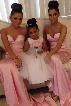 Pink Mermaid Sweetheart Wedding Guest Dresses, Bridesmaid Dress, MB190