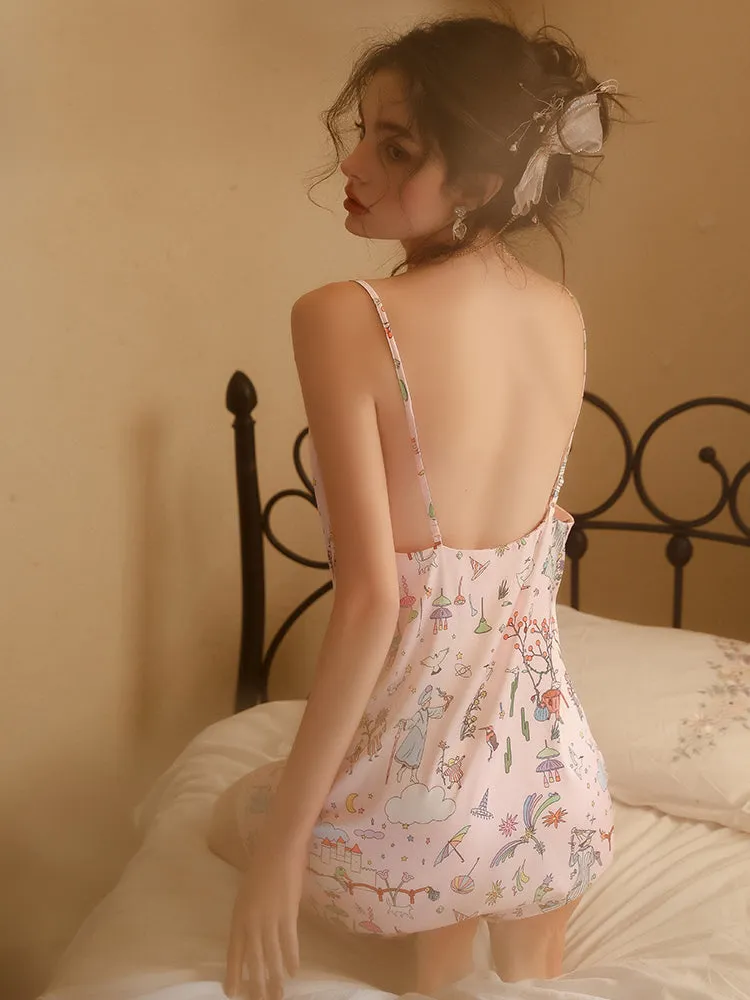 Pink Satin Gown With Kimono Robe