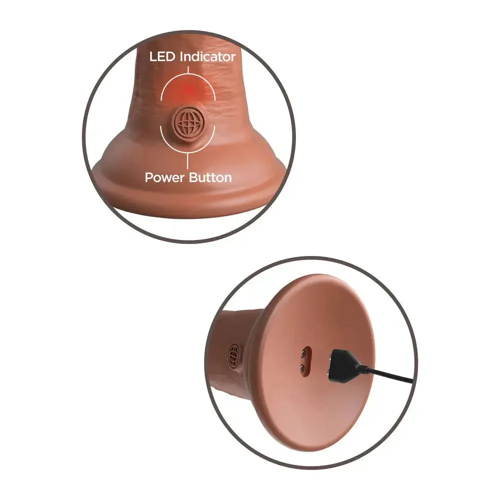 Pipedream Silicone Flesh Brown Rechargeable Penis Vibrator with Suction Cup